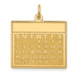 14k Wednesday the First Day Engravable Calendar Pendant
