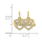 14k Double Heart BEST FRIENDS 2-Piece Break-apart Charm - Image 4