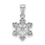 14k White Gold Snowflake Pendant - Image 3