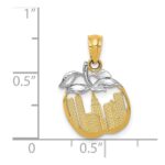 14k with White Rhodium Cut-out New York Skyline in Apple Pendant - Image 4