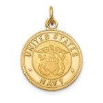14k U.S. NAVY Insignia 17mm Disc Engravable on Reverse Pendant