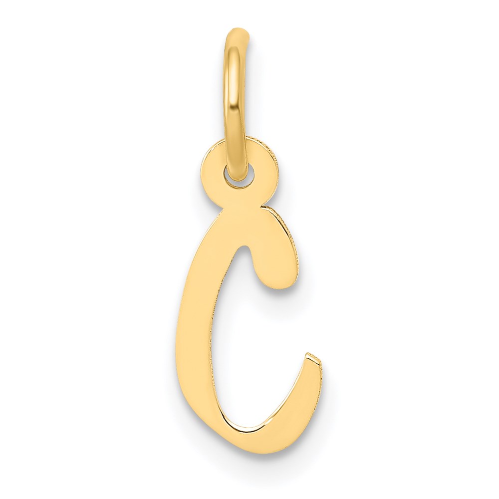 YC644C.jpg 14k Small Slanted Block Letter C Initial Charm - Image 1