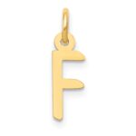 14k Small Slanted Block Letter F Initial Charm