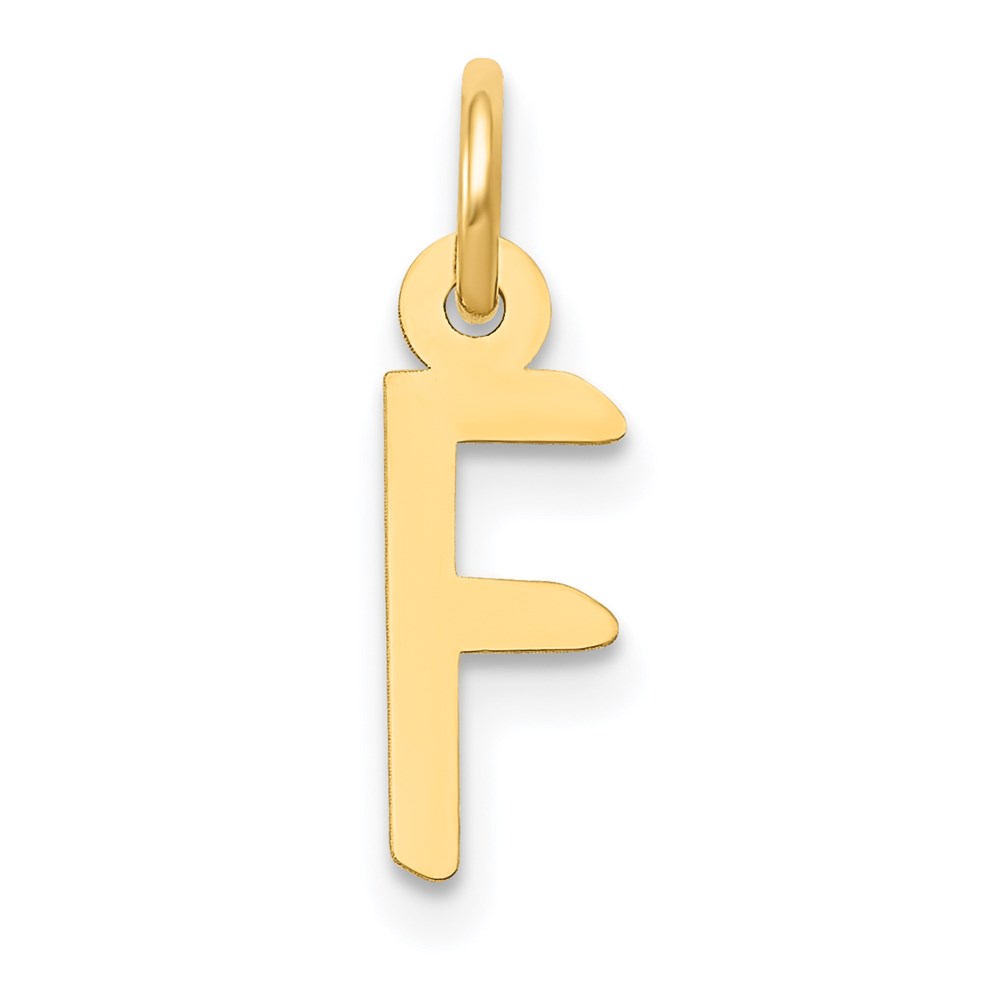 YC644F.jpg 14k Small Slanted Block Letter F Initial Charm - Image 1