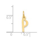 14k Small Slanted Block Letter P Initial Charm - Image 3