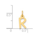 14k Small Slanted Block Letter R Initial Charm - Image 3