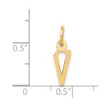 14k Small Slanted Block Letter V Initial Charm - Image 4