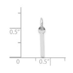 14K White Gold Small Slanted Block Letter I Initial Charm - Image 4