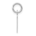 14K White Gold Small Slanted Block Letter T Initial Charm - Image 2