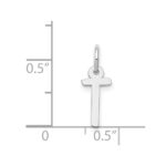 14K White Gold Small Slanted Block Letter T Initial Charm - Image 4