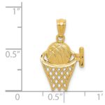 14k Basketball in the Net Pendant - Image 3