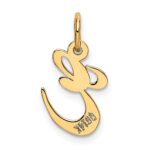 14K Small Fancy Script Letter E Initial Charm - Image 3