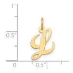 14K Small Fancy Script Letter L Initial Charm - Image 4
