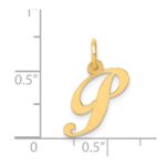 14K Small Fancy Script Letter P Initial Charm - Image 4