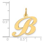 14K Medium Fancy Script Letter B Initial Charm - Image 3
