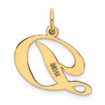 14K Medium Fancy Script Letter D Initial Charm - Image 3