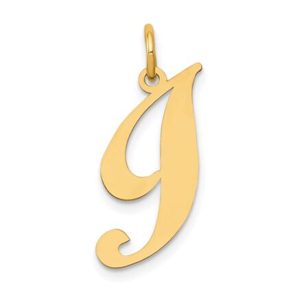 14K Medium Fancy Script Letter I Initial Charm