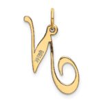 14K Medium Fancy Script Letter N Initial Charm - Image 3