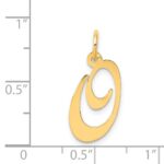 14K Medium Fancy Script Letter O Initial Charm - Image 3