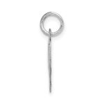 14K White Gold Medium Fancy Script Letter W Initial Charm - Image 2