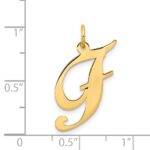 14k Large Fancy Script Letter F Initial Charm - Image 4