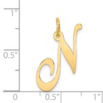 14k Large Fancy Script Letter N Initial Charm - Image 3