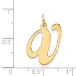 14k Large Fancy Script Letter V Initial Charm - Image 3