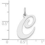 14k White Gold Large Fancy Script Letter C Initial Charm - Image 4