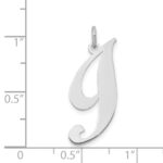 14k White Gold Large Fancy Script Letter I Initial Charm - Image 3