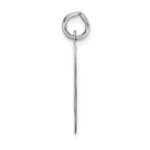 14k White Gold Large Fancy Script Letter O Initial Charm - Image 2