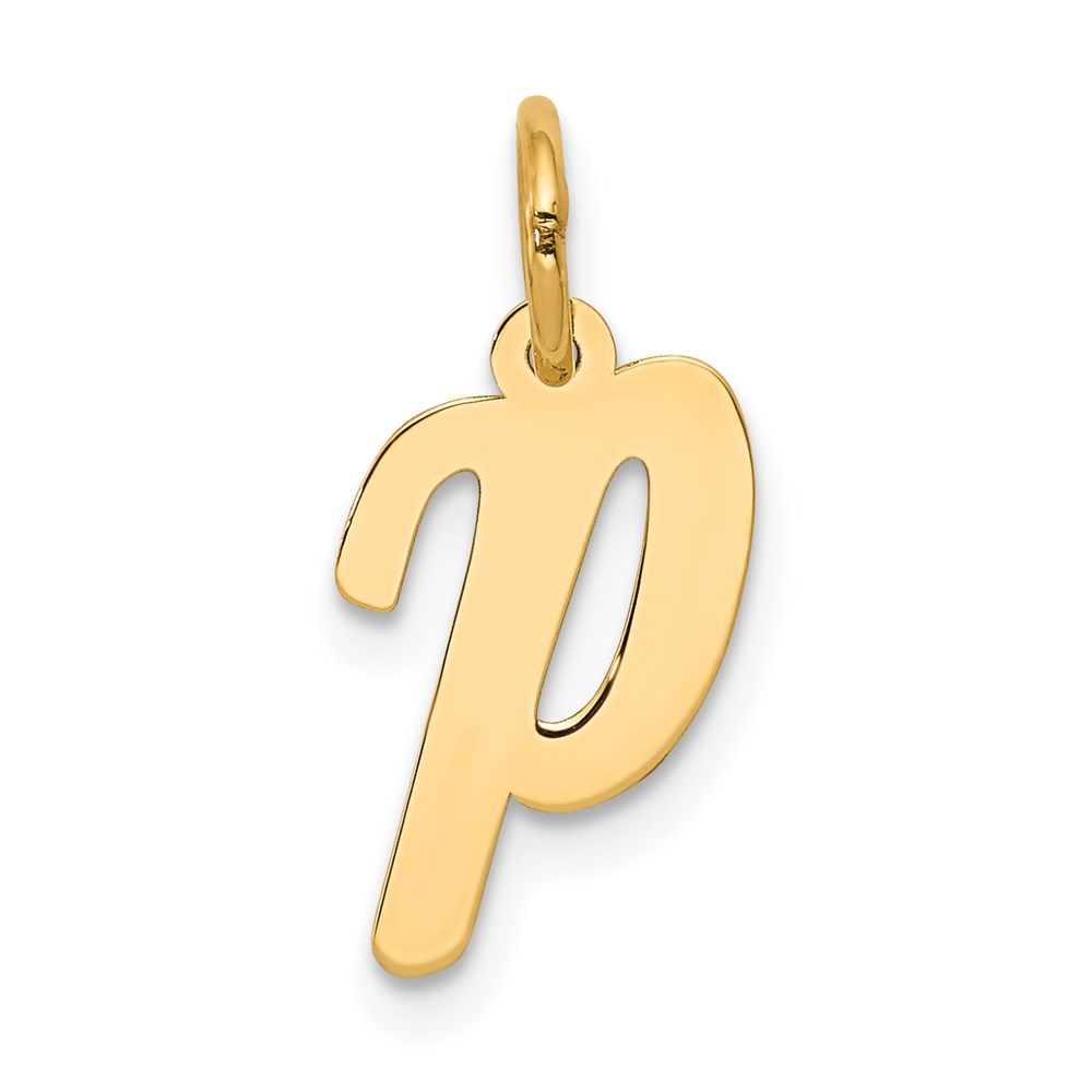 YC658P.jpg 14k Small Script Letter P Initial Charm - Image 1