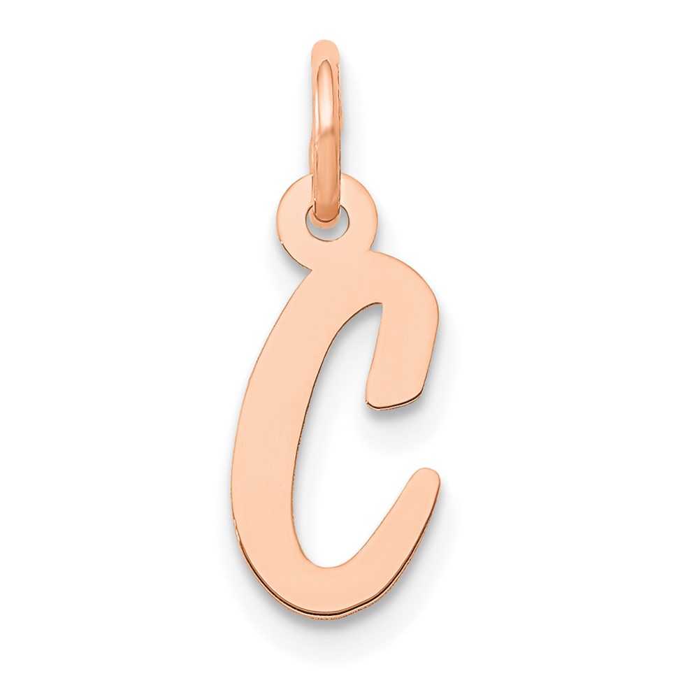 YC658RC.jpg 14k Rose Gold Small Script Letter C Initial Charm - Image 1