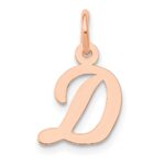 14k Rose Gold Small Script Letter D Initial Charm