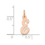 14k Rose Gold Small Script Letter E Initial Charm - Image 4