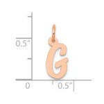 14k Rose Gold Small Script Letter G Initial Charm - Image 4