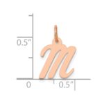 14k Rose Gold Small Script Letter M Initial Charm - Image 4