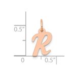 14k Rose Gold Small Script Letter R Initial Charm - Image 4