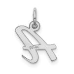 14k White Gold Small Script Letter A Initial Charm - Image 3