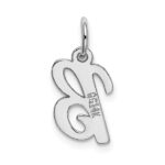 14k White Gold Small Script Letter B Initial Charm - Image 3