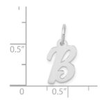 14k White Gold Small Script Letter B Initial Charm - Image 4