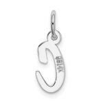14k White Gold Small Script Letter C Initial Charm - Image 3