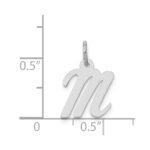 14k White Gold Small Script Letter M Initial Charm - Image 3