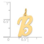 14k Medium Script Letter B Initial Charm - Image 4