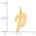 14k Medium Script Letter P Initial Charm - Image 4
