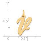 14k Medium Script Letter V Initial Charm - Image 4