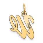 14k Medium Script Letter W Initial Charm - Image 3