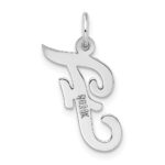 14k White Gold Medium Script Letter F Initial Charm - Image 4