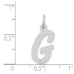 14k White Gold Medium Script Letter G Initial Charm - Image 3