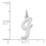 14k White Gold Medium Script Letter I Initial Charm - Image 3