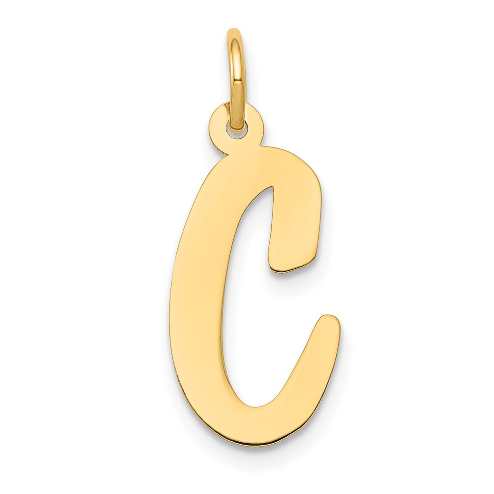 YC662C.jpg 14k Large Script Letter C Initial Charm - Image 1